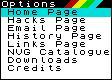 Main navigation menu bar. Use this to view the appropriate sections in the window on the right