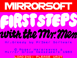 First Steps with the Mr. Men (1983)(Mirrorsoft)(Part 1 of 4) : Free  Download, Borrow, and Streaming : Internet Archive