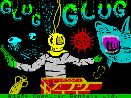 Игра про водолаза. Glug Glug ZX Spectrum. ZX Spectrum игра про водолаза. Игра на Спектруме про водолаза. Игра Glug Glug