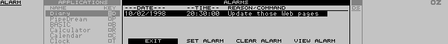 (Screenshot of
Alarm)
